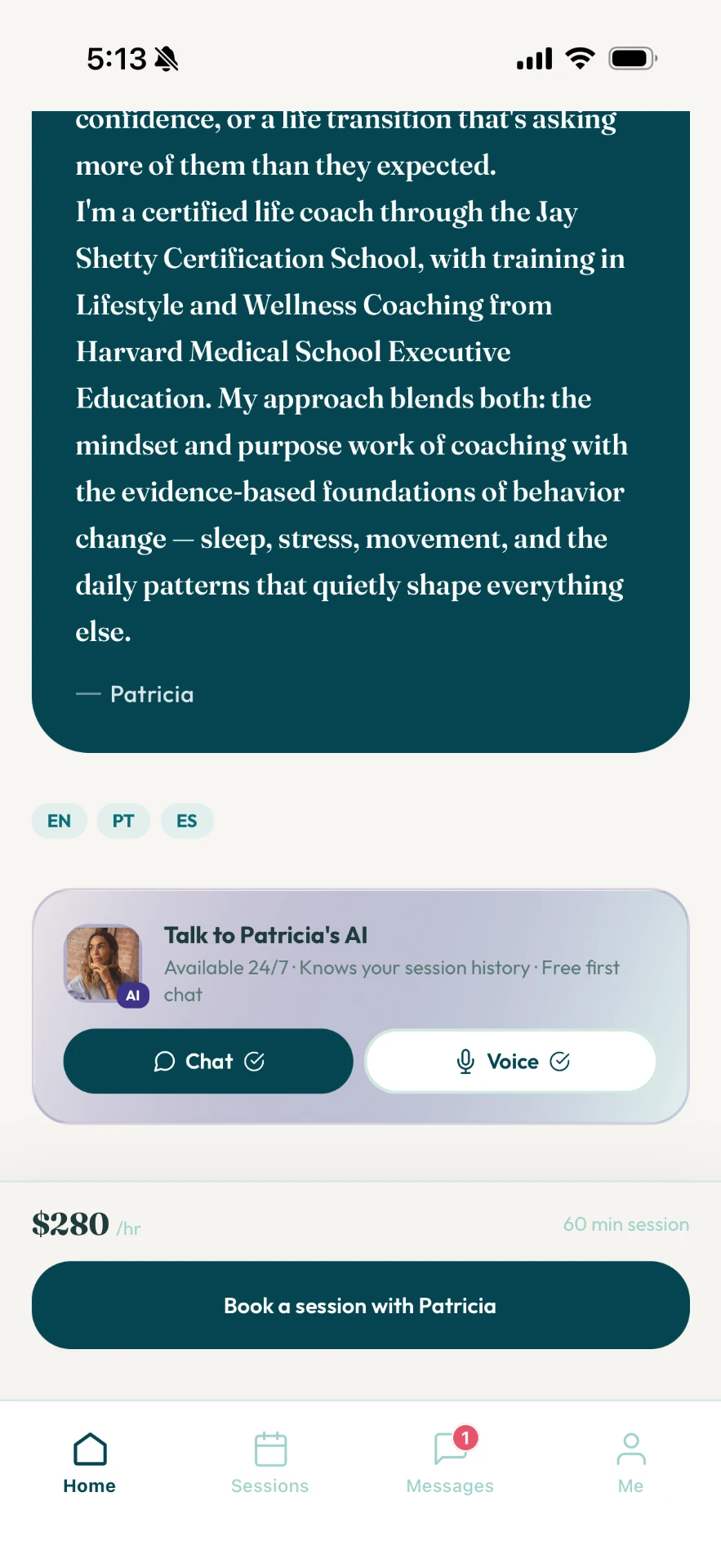AI companion in the Growo app